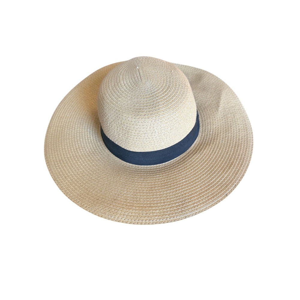 C. C.  Tan Adjustable Wide Brim Straw Women's Summer‎ Sun Hat